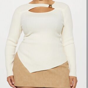 Pumpkin Spice Hardware Sweater Top - Ivory